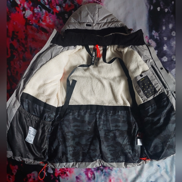 Projek Raw Grey Faux Fur Lined Mixed-Media Puffer Coat - Picture 5 of 10